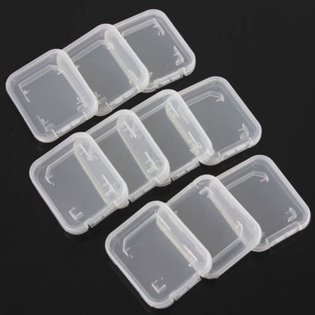 Etech Collection Clear Plastic Sd/Sdhc/Sdxc/Secure Digital Memory Card Case Holder Compatible For Sandisk/Kingston/Transcend/Sam