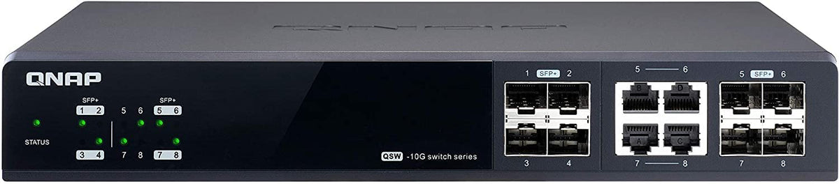 Qnap Qsw M804 4C 10Gbe Managed Switch, With 4 Port 10Gbe Sfp+/Rj45 Combo And 4 Port 10Gbe Sfp+ Gigabit