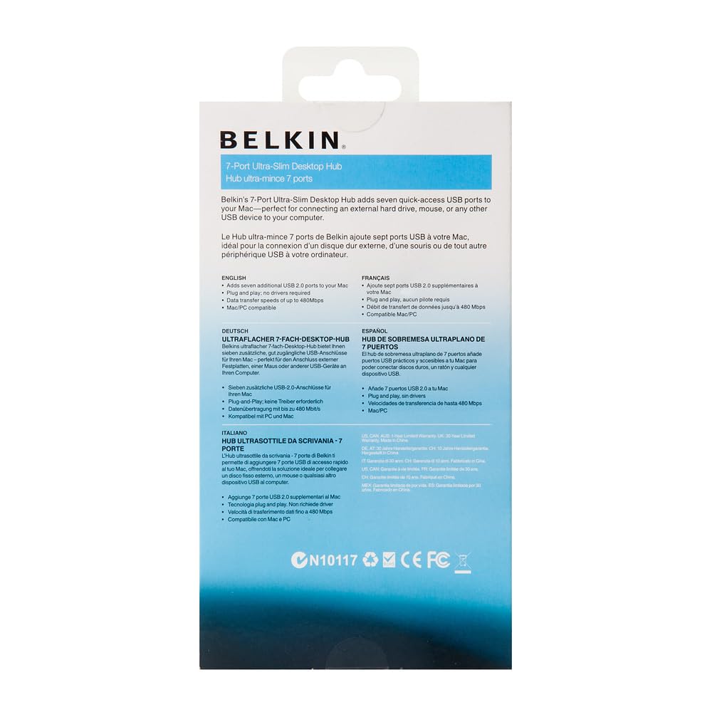 Belkin Ultra Slim Desktop Usb 2.0 Hub (7 Port)