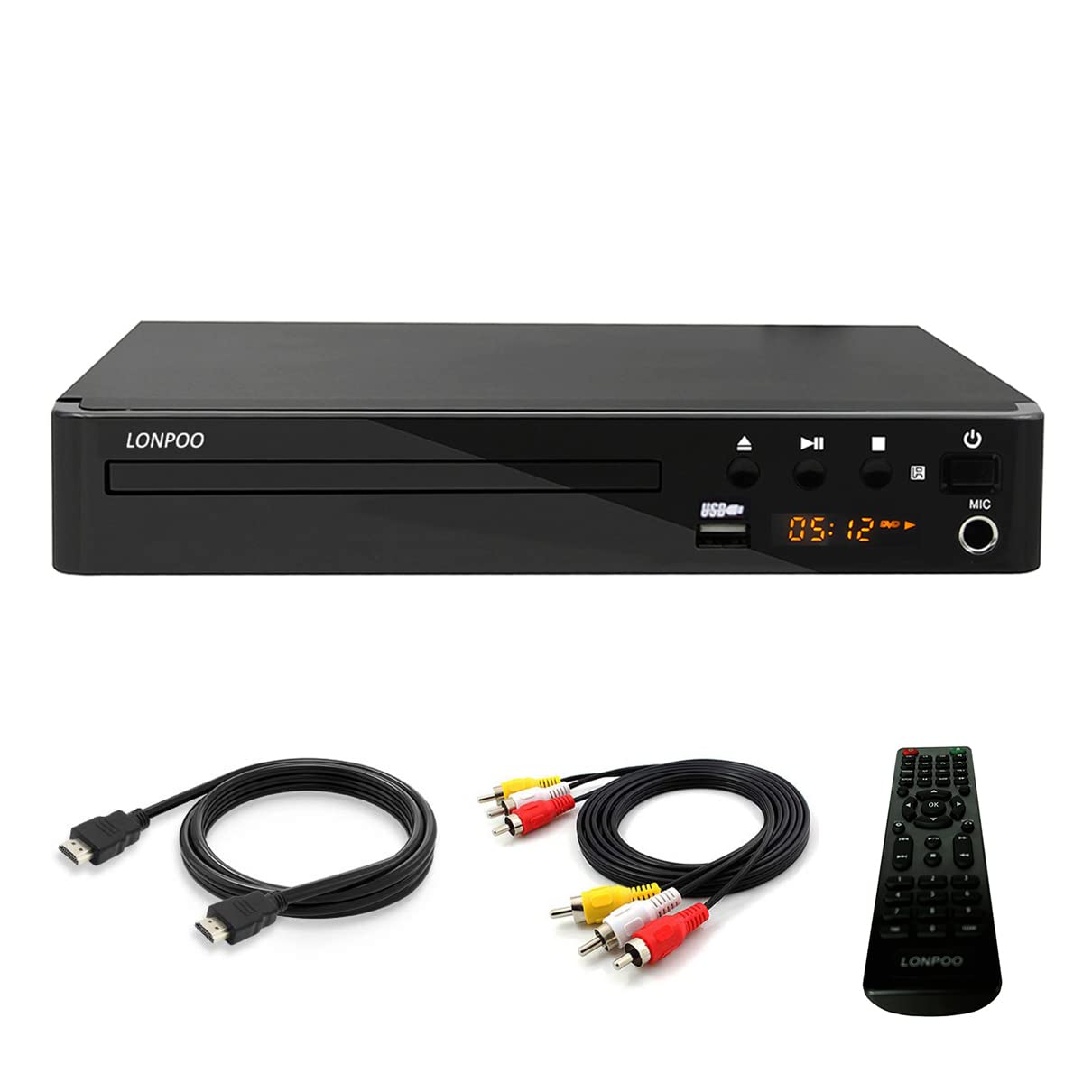 Lp 099 Multi Region Code Zone Free Pal/Ntsc Hd Dvd Player Cd Player With Hdmi Av Output & Remote & Usb Input & Mic Input   Compact Design (Black)