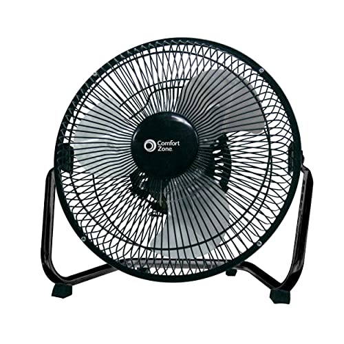 Comfort Zone Czhv9B 9       3 Speed Cradle Floor Fan, 180 Degree Adjustable Tilt, All Metal Construction, Convenient Carry Handl