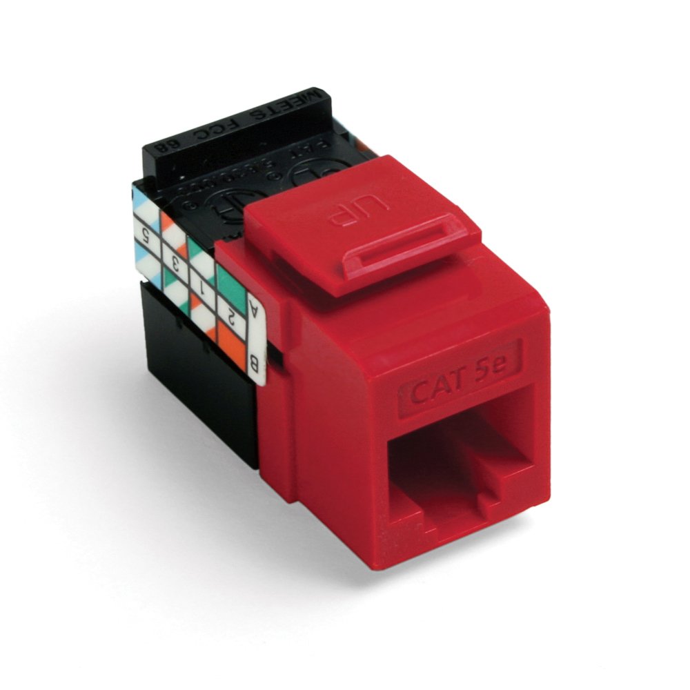 Leviton 5G108 RC5 GIGAMAX CAT 5E UTP Jack, Crimson