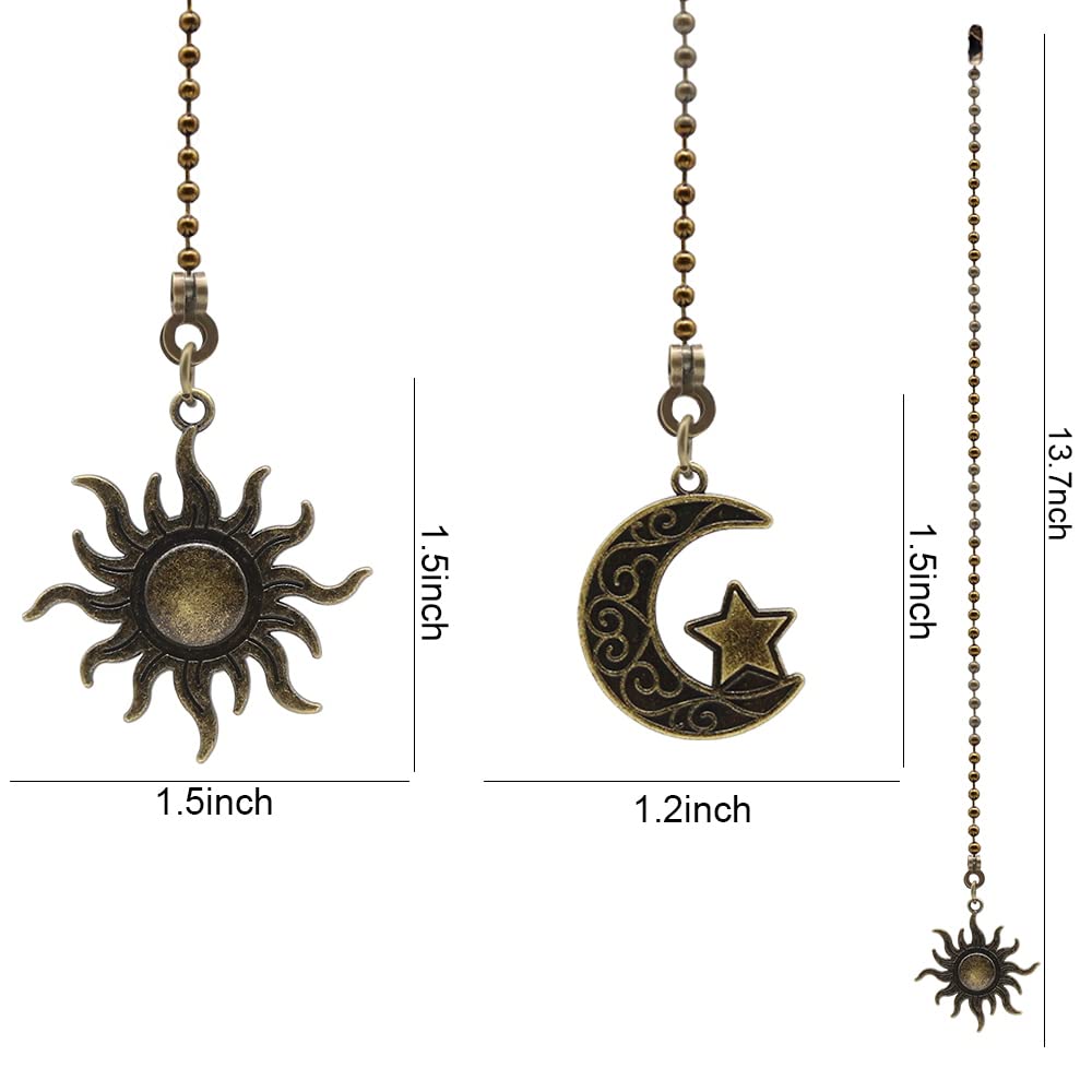 Dotlite Ceiling Fan Pull Chain Set Decorative Totem Bohemia Pull Chain Pendant Extension 12 Inches Lighting Fan Beaded Ball Fan