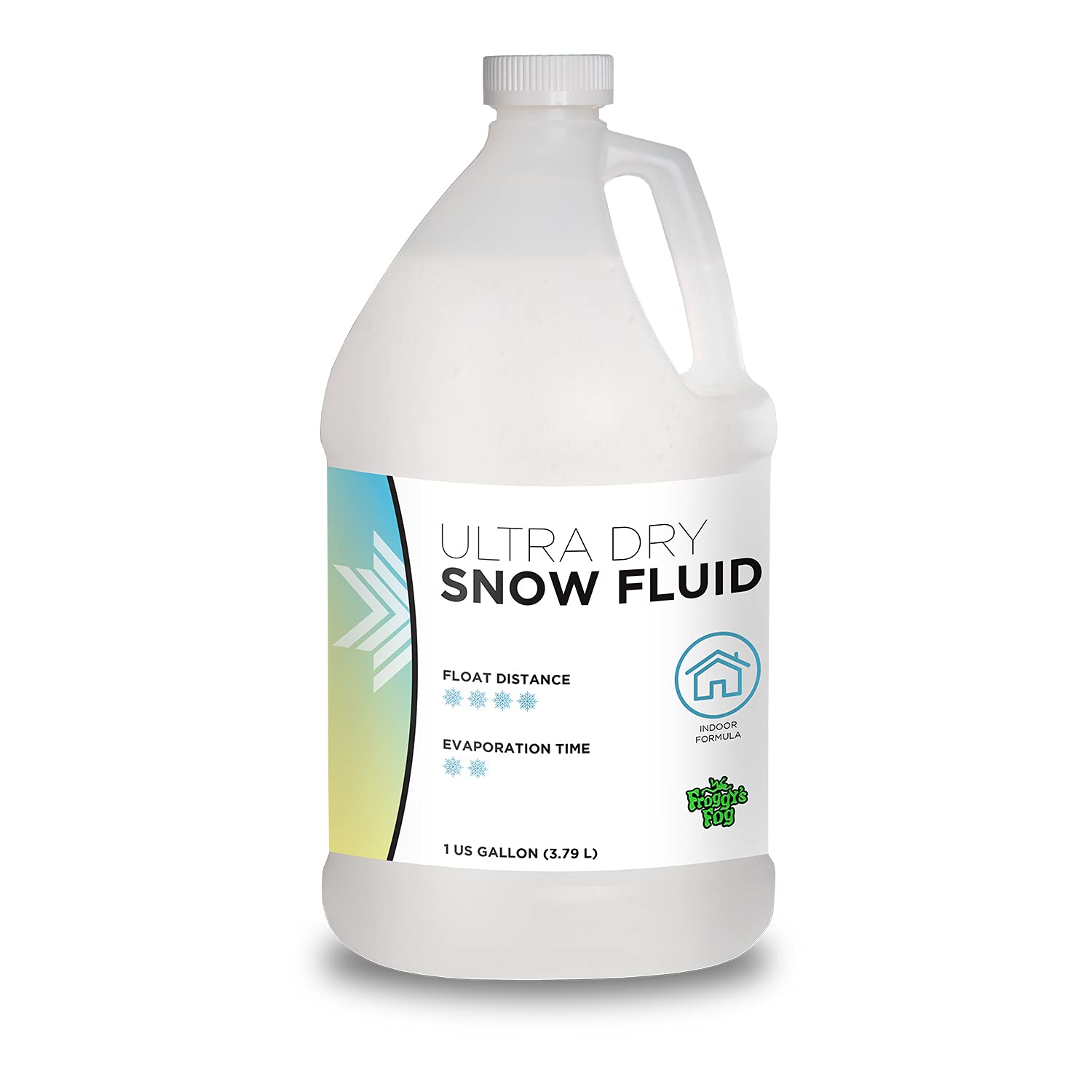 Froggys Flakes Snow Machine Fluid, Ultra Dry Indoor Formula Snow Fluid With 30-50 Feet Float/Drop, 1 Gallon