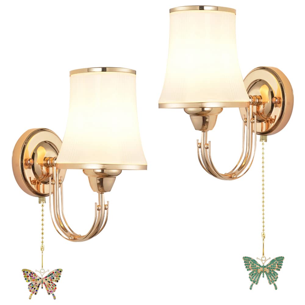 Wayilea Light Pull Chain Extender, Ceiling Fan Pull String Extension Cord, Decorative Crystal Rhinestone Butterfly Ornaments For