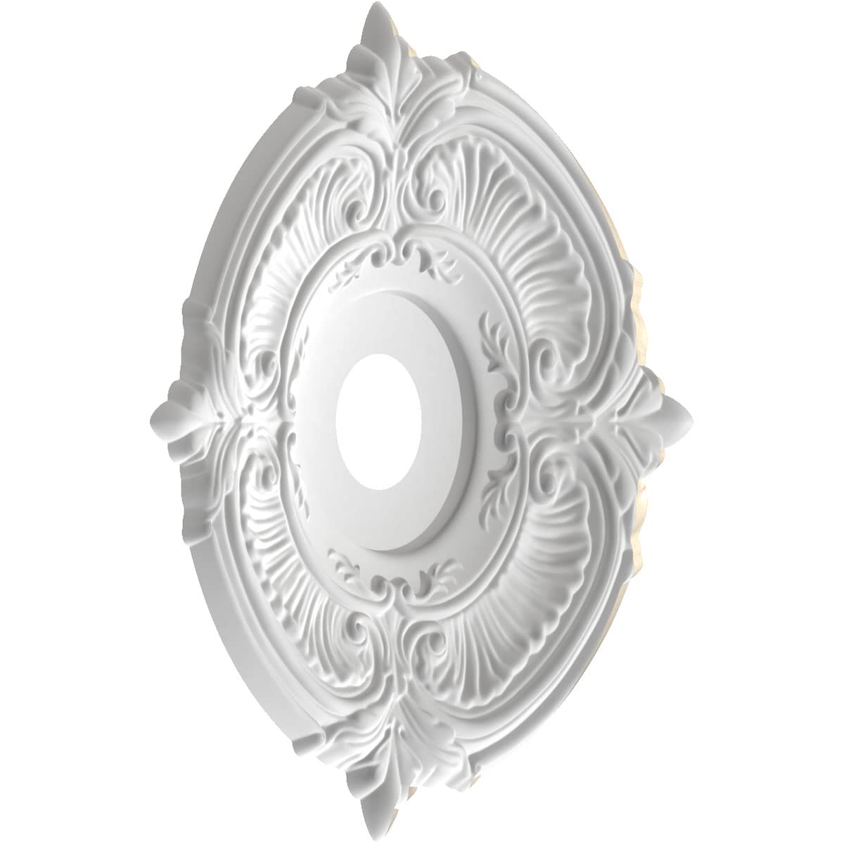 Ekena Millwork Cmp19Atepe Attica Thermoformed Pvc Ceiling Medallion (Fits Canopies Up To 6 3/4''), 19''Od X 3 1/2''Id X 1''P, Un
