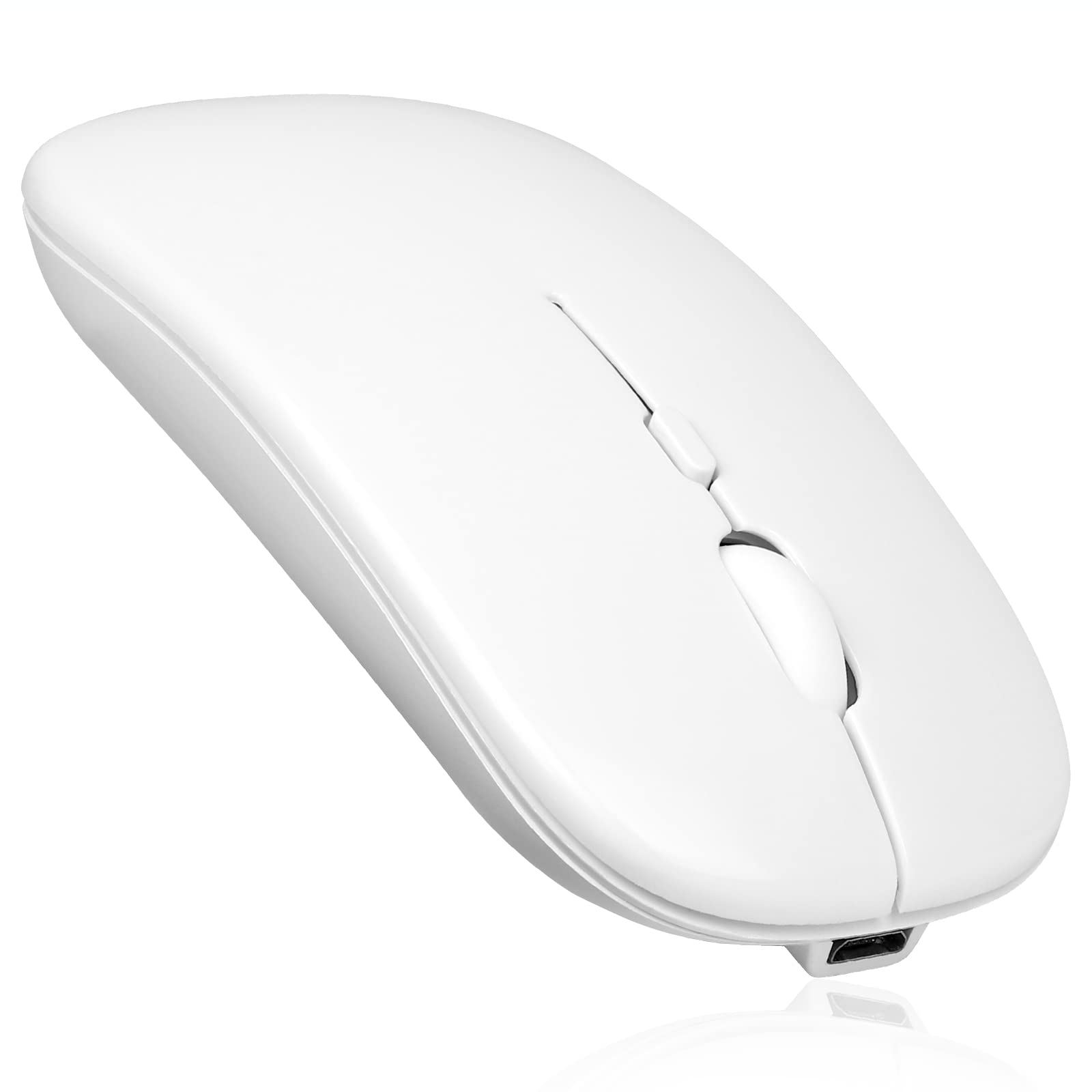 Urbanx 2.4Ghz & Bluetooth Mouse, Rechargeable Wireless Mouse For Samsung Galaxy Tab S8+ S8 S7+ S7 Fe S6 S5E Bluetooth Wireless Mouse For Laptop/Pc/Mac/Ipad Pro/Computer/Tablet/Android Pure White