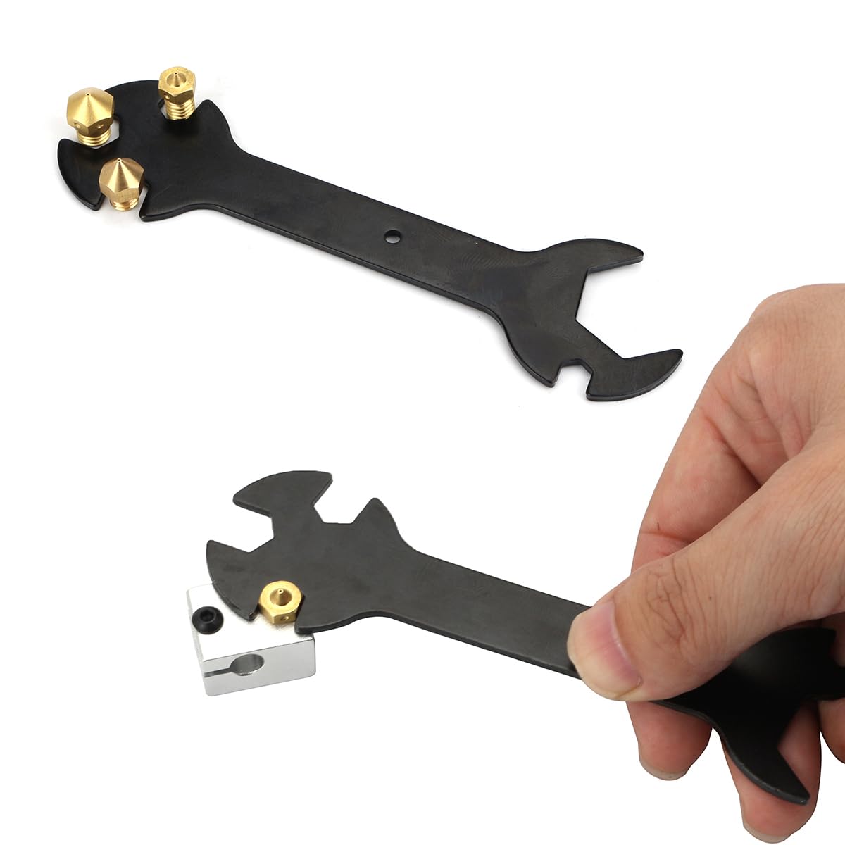 Thtrht 2 Pack 3D Printer Wrench Set 5In1 Stay 6Mm To 20Mm Nozzle Wrenches Spanner Steel Flat Ratchet For E3D Mk8 Mk10 V6 Volcano