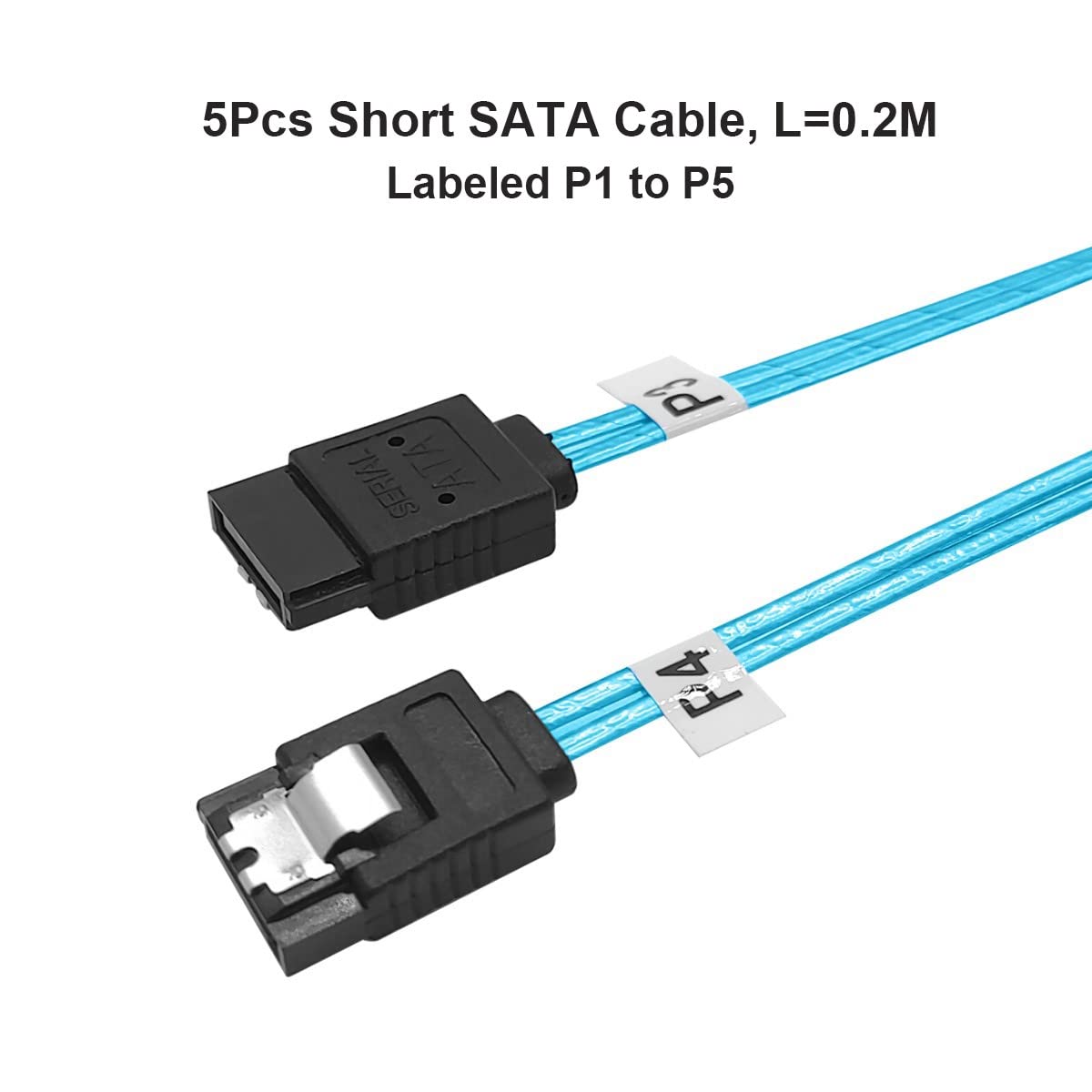 Adcaudx 5Pack Sata Iii Cable:8 Inch Short Sata Cable Thin Sata Cables 0.2M Straight Sata To Sata 6Gb Cable Flexible Sata Data Ca