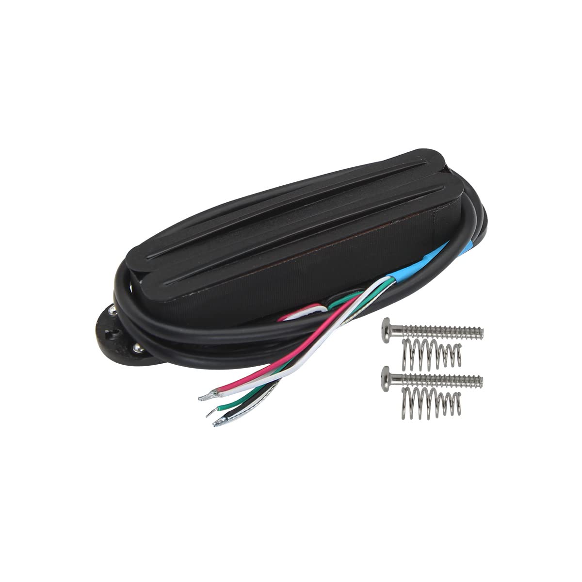 Fleor Alnico 5 Hot Dual Rail Humbucker Single Coil Sized Pickup 9 10K Humbucker Pickup, Full Black