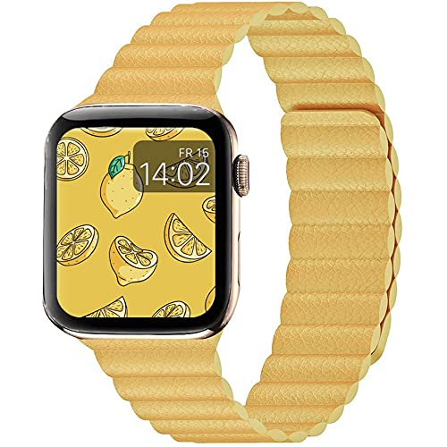 Ini Compatible With Apple Watch Band 49Mm 46Mm 45Mm 44Mm 42Mm 41Mm 40Mm 38Mm  Adjustable Leather Strap With Magnetic Closure Sy
