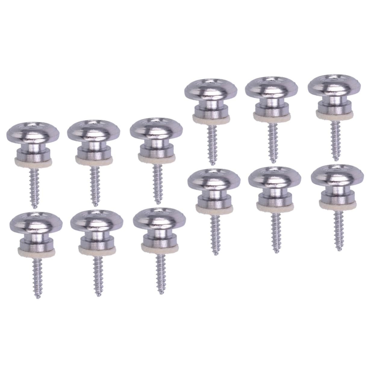 NULYLU 12pcs Guitar Strap Locks for Electric Guitar Bass Ukulele Smooth Mushroom Design Easy to Install Secure Connection for