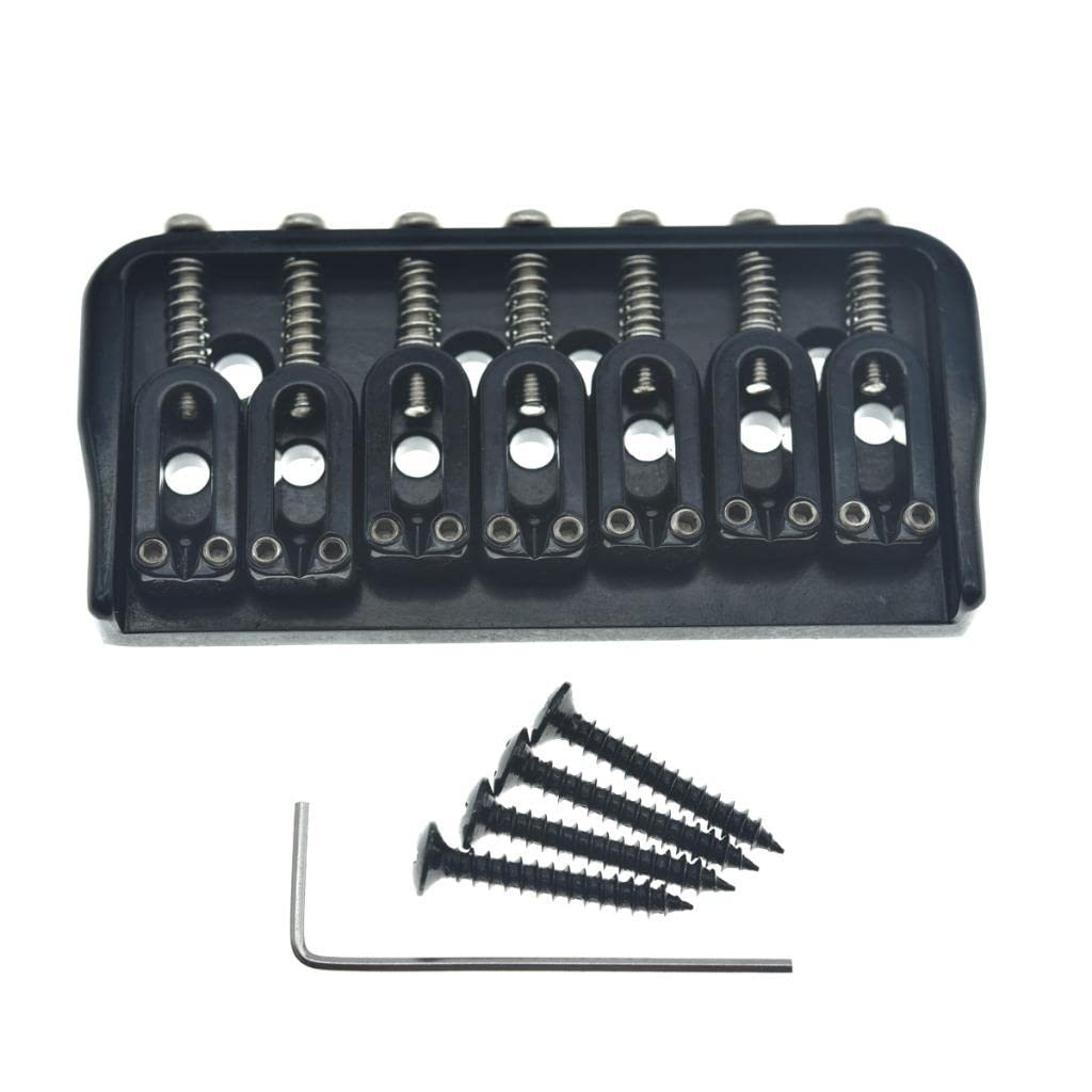Kaish Black 7 String Guitar Fixed Bridge Electric Guitar Hardtail Bridge For Strat/Tele Guitars