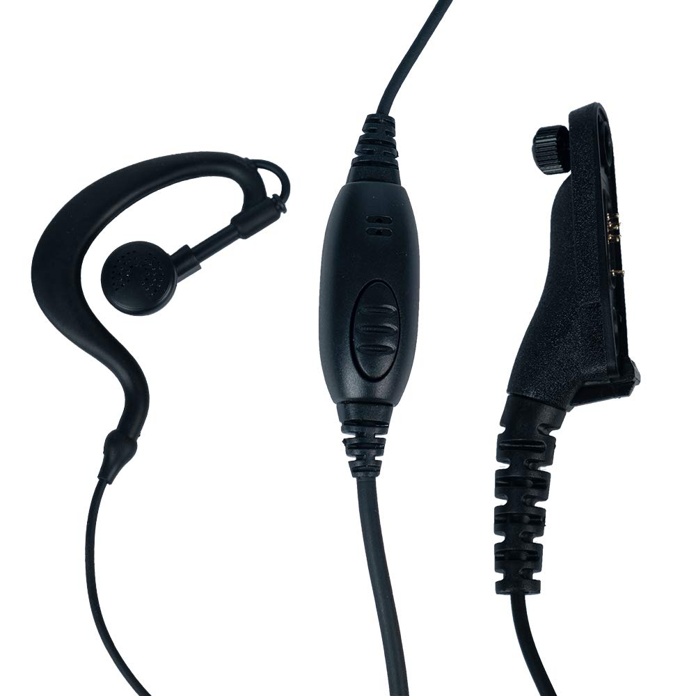 Klykon Apx6000 Earpiece Headset With Mic Ptt For Motorola Xpr6550 Xpr7550 Xpr7580 Walkie Talkie Black