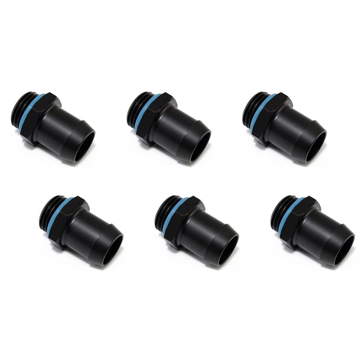 XSPC G1/4 to 1/2 Barb Fitting for Soft Tubing, Matte Black, 6Pack