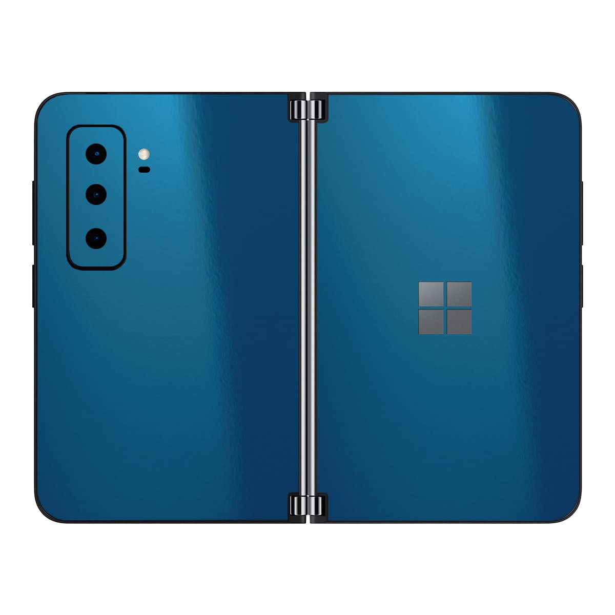 SopiGuard Sticker Skin for 2021 Microsoft Surface Duo 2 2nd Gen Edge-to-Edge Front and Rear Panels Vinyl Decal (Gloss Oslo Blue)