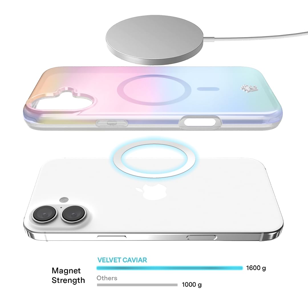 Velvet Caviar For Iphone 16 Plus Case Ombre [8Ft Drop Tested] Compatible With Magsafe   Cute Protective Phone Cases (Iridescent