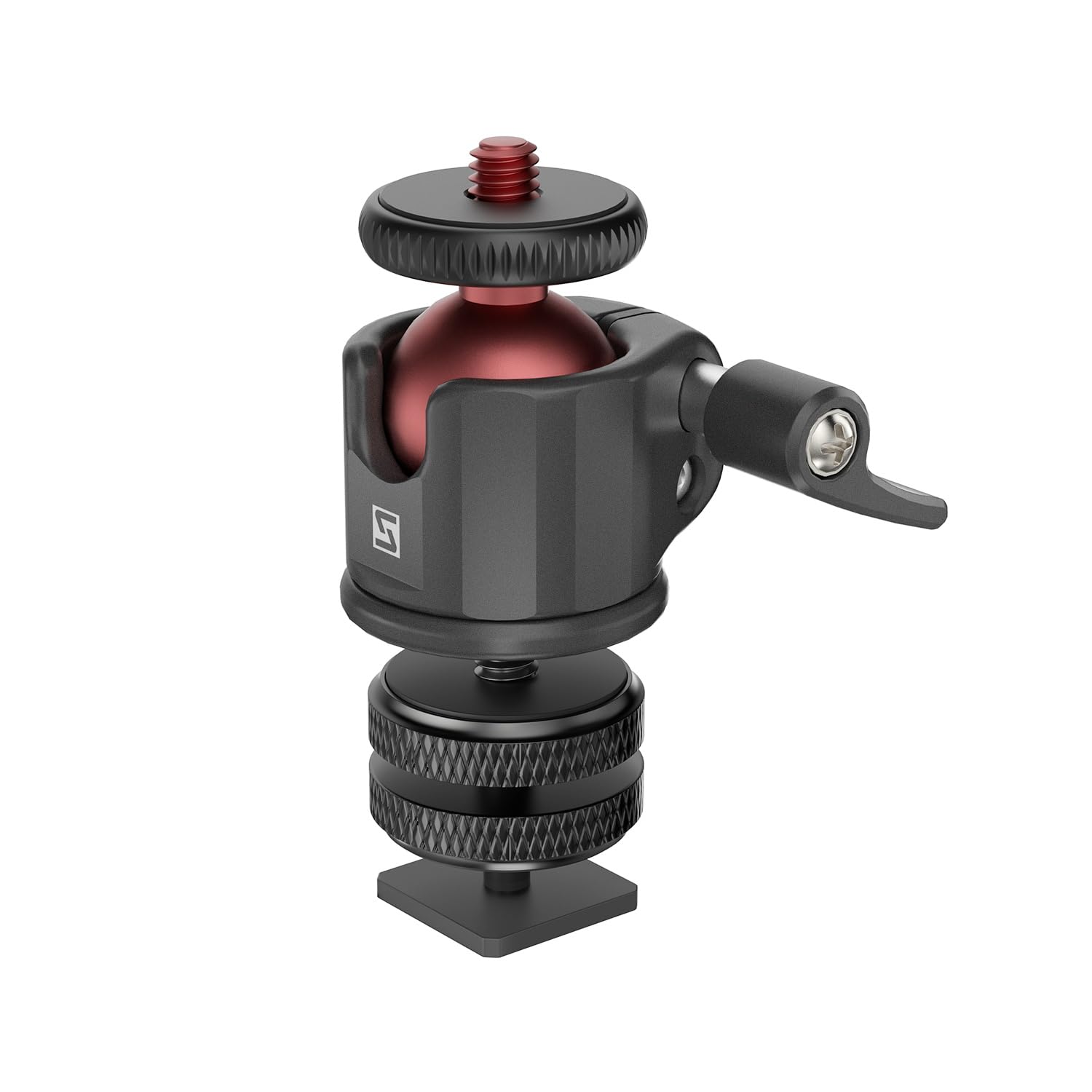 Sioti Mini Ball Head Mount, Mini Tripod Head Mount, With Hot Shoe, Compatible With Microphone/Cellphone/Action Camera/Flash/Lcd