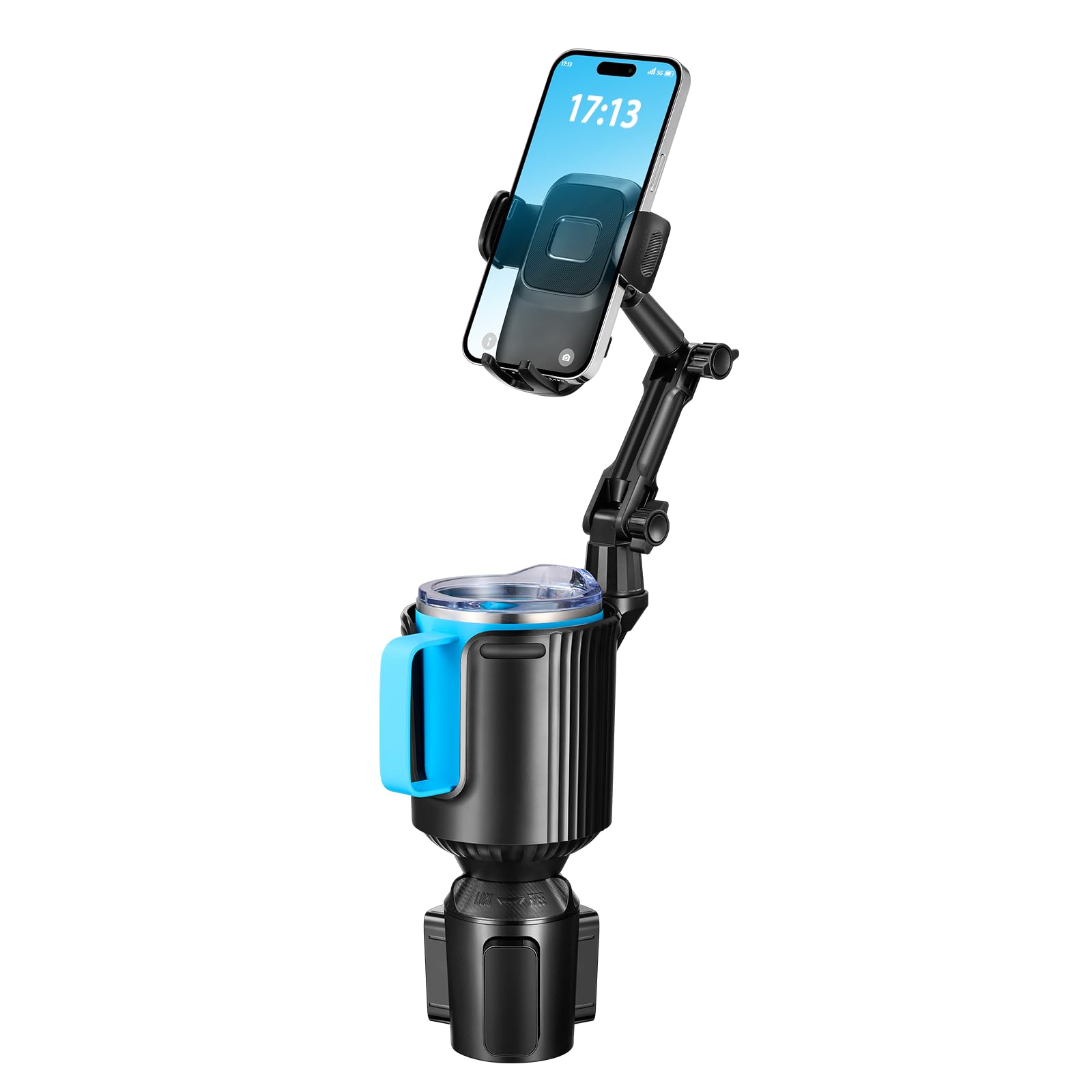 This Hill Upgraded Cup Holder Phone Mount, 2 In 1 Universal Adjustable Long Neck, Compatible With Iphone 14 Pro Max/Se/8/7/6, Sa