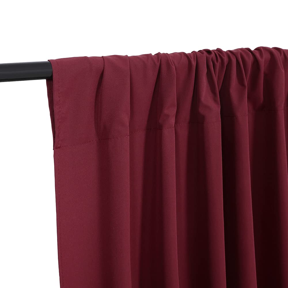 Luoluohouse 10Ftx8Ft Burgundy Backdrop Curtains Polyester Backdrop Fabric Home Party Backdrop Drapes For Wedding Backdrop Panels