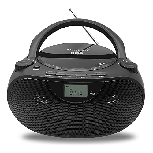 Nextron Portable Bluetooth Cd Player Boombox With Am/Fm Radio Stereo Sound System, Playback Cd/Mp3/Wma, Usb & Aux Ports, Headpho