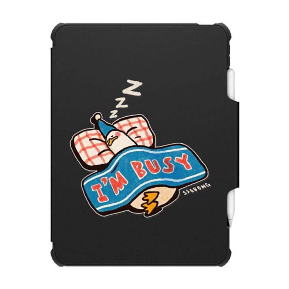 Casetify Impact Folio Case For Ipad Pro 12.9'' (3Rd/4Th/5Th/6Th Gen)   I'M Busy By Ssebong   Clear Black