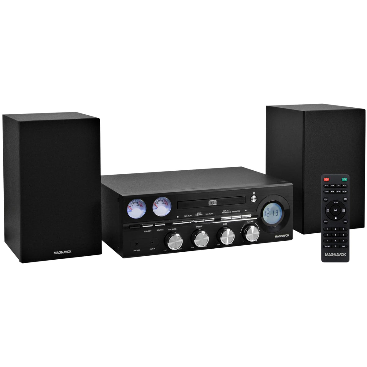 Magnavox Mm451 3 Piece Tray Loading Cd Shelf System With Digital Pll Fm Stereo Radio, Bluetooth Wireless Technology, And Remote