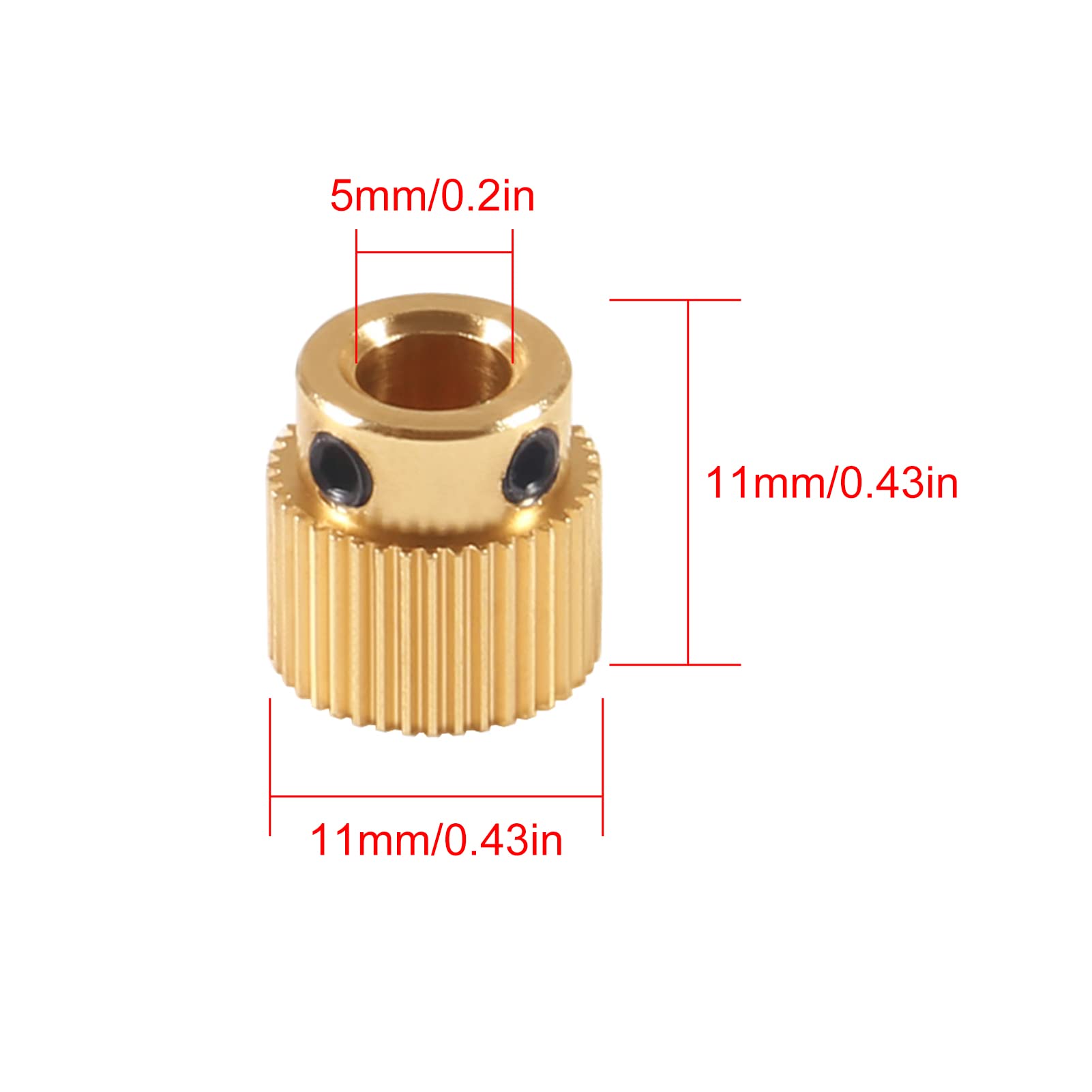 Aokin Brass Extruder Wheel Gear 40 Teeth Drive Gear 3D Printer Parts For Creality Ender 3, Ender 3 Pro, Ender 3 V2, Ender 5/5 Pr