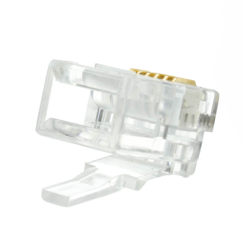 Phone/Data Rj12 Crimp Connectors For Flat Cable, 6P6C, 50 Pieces