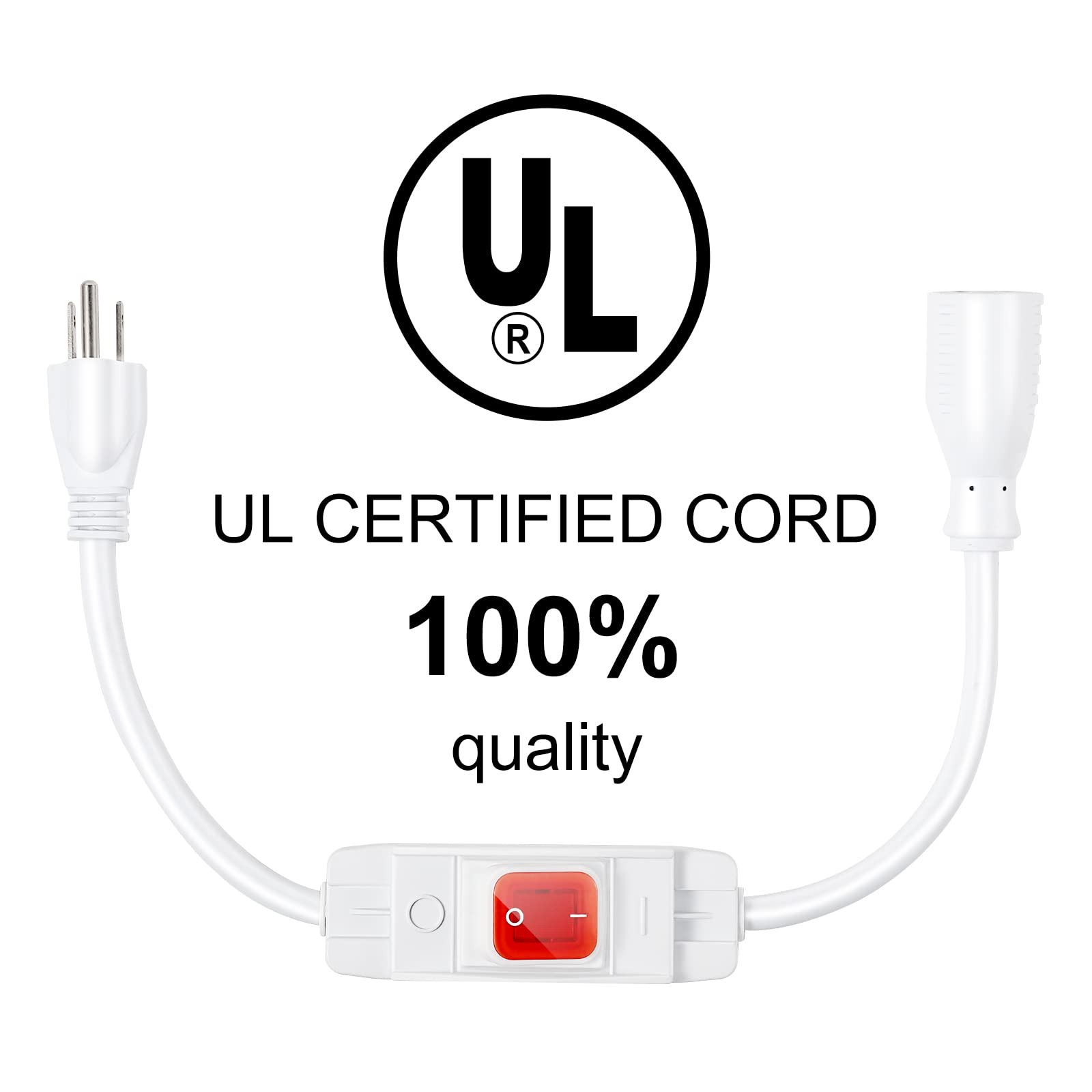 Outdoor Waterproof Extension Cord With Switch   3 Prong, On/Off Switch With Sjtw Extension Cord, Heavy Duty, 125V/250V (25 Ft, W