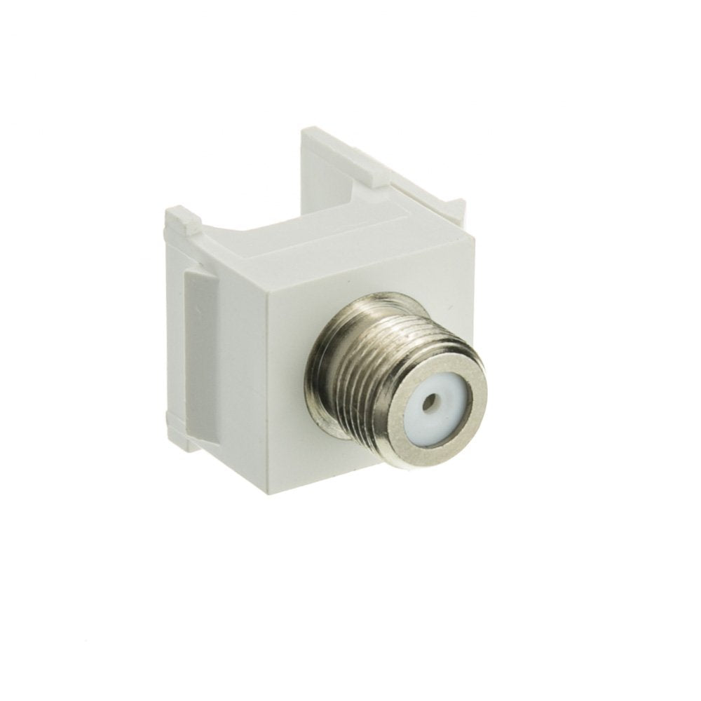 Cablewholesale Cable Extension Female Coupler With Beige Keystone Insert, Two Coaxial Video Cable Connector, 1 Ghz F Type (Femal