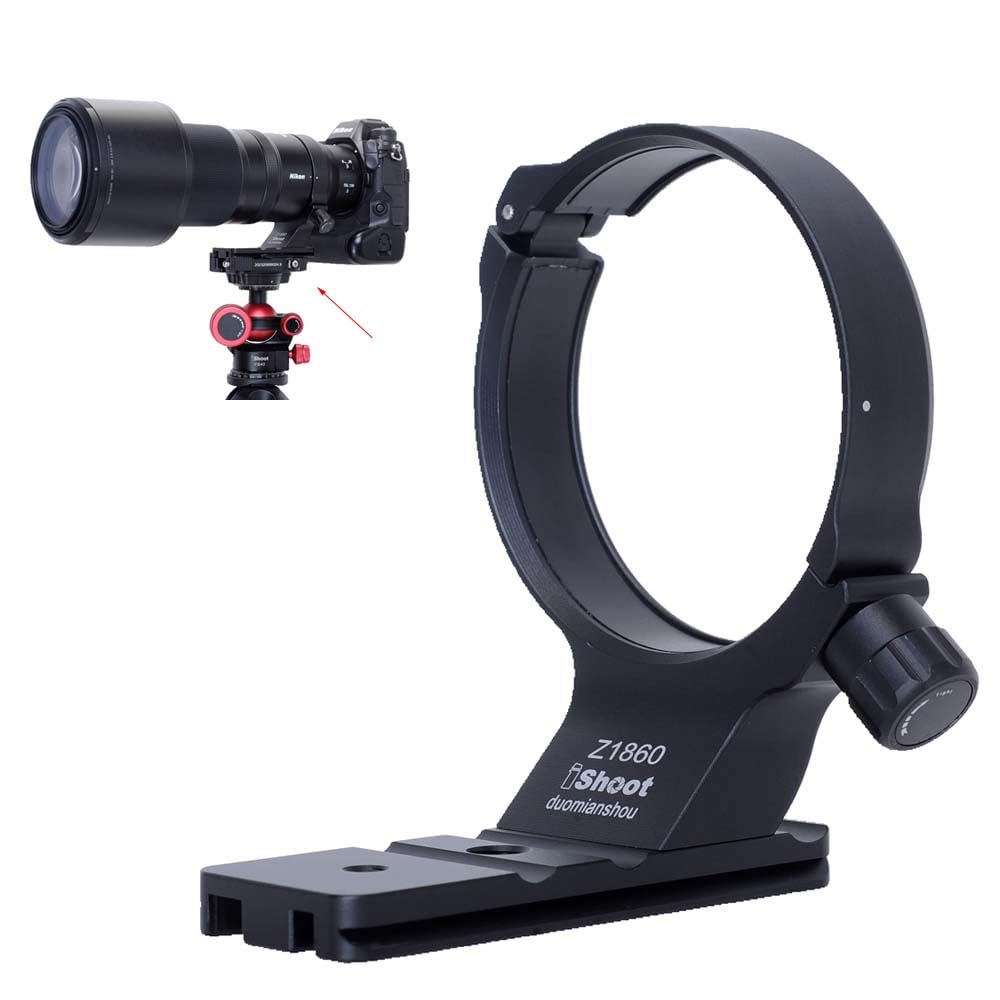Ishoot Metal Lens Collar Tripod Mount Ring Compatible With Nikon Nikkor Z 180 600Mm F5.6 6.3 Vr, Lens Support Holder Bracket Bot