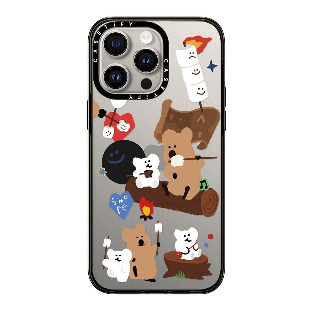 Casetify Compact Iphone 15 Pro Max Case [2X Military Grade Drop Tested / 4Ft Drop Protection]   Cute Prints   S'More !   Clear B