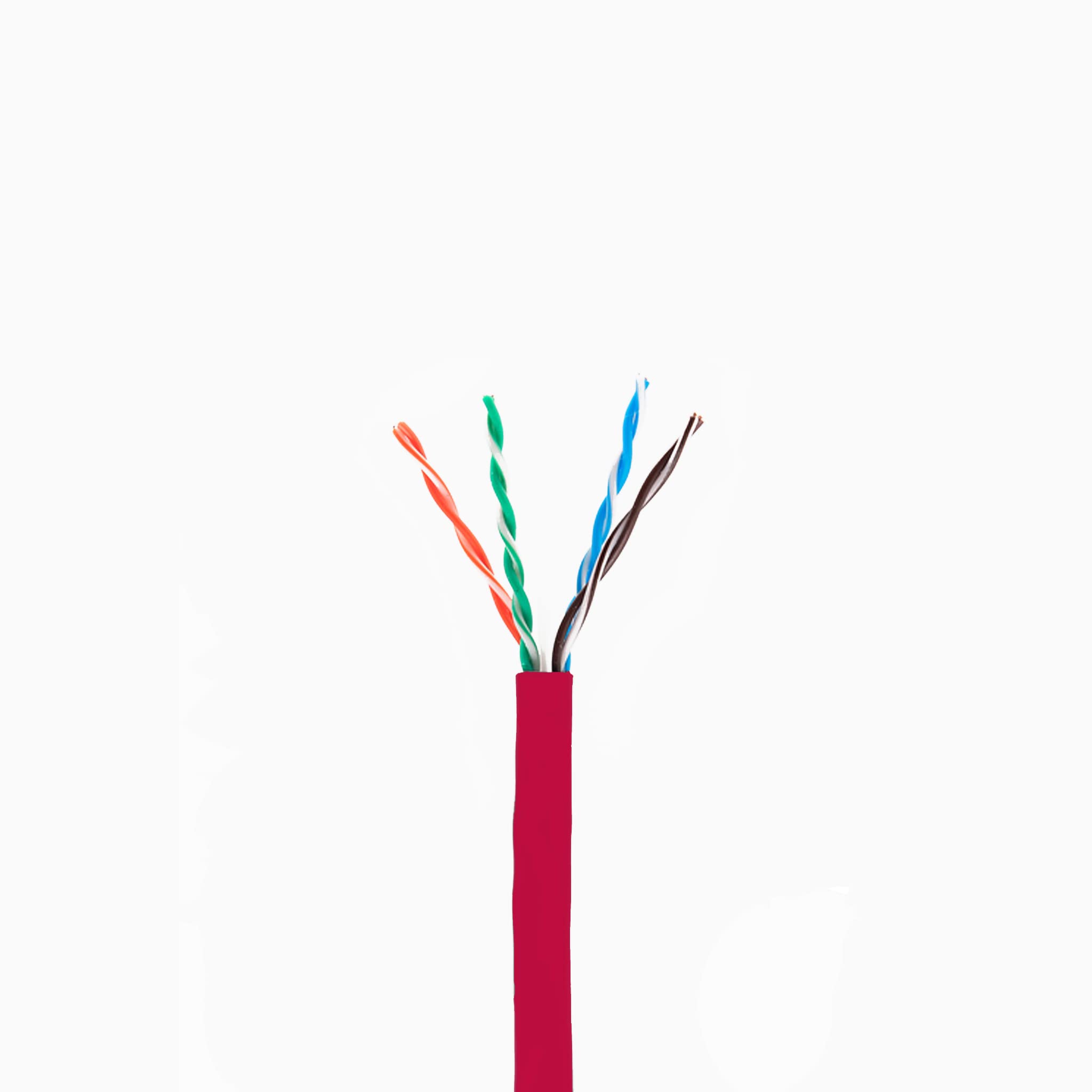 Cat6 Riser (Cmr), Ethernet Cable 1000Ft, Red, No Spline, Unshielded Twisted Pair (Utp) 23Awg, Solid Pure Bare Copper, 550Mhz, Ul