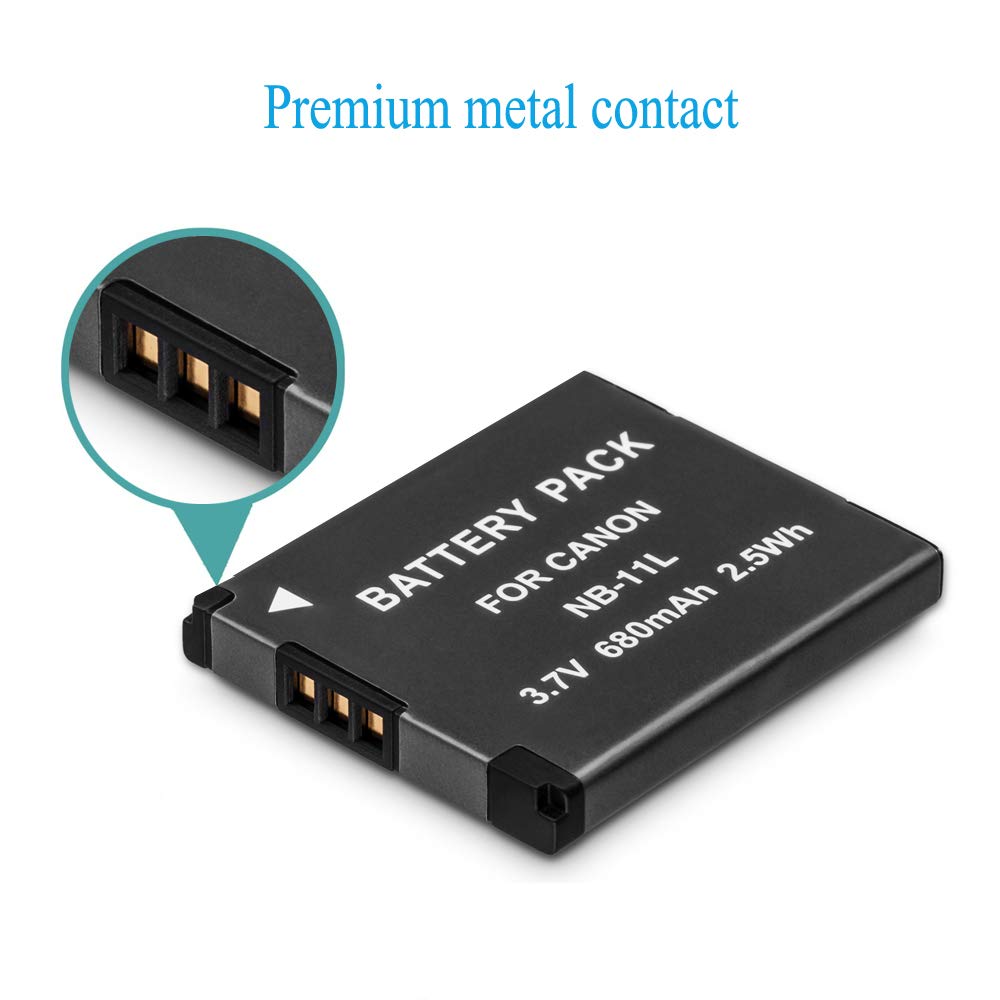 Mliepow Nb 11L/Nb 11Lh Battery (2 Pack) And Charger Kit Compatible With Canon Powershot Elph 190 Is, Elph 180, Elph 110 Hs, Sx40