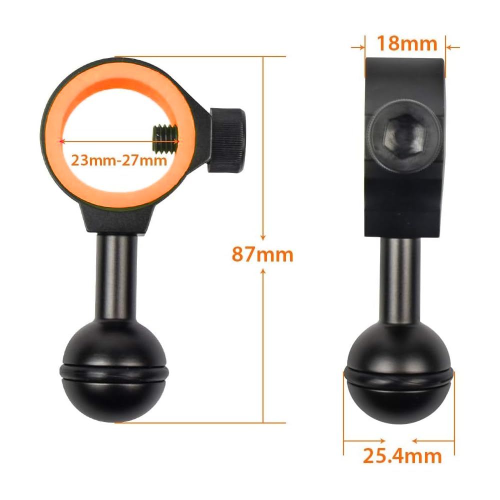 Orcatorch Zj18 New Universal Ball Joint Bracket Diving Torch Photography Video Lights Arm Buoyancy Fill Light Lamp Holder