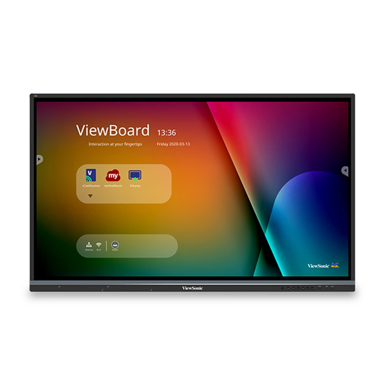 Viewsonic Ifp7550 75'' 2160P 4K Interactive Display, 20 Point Touch, Vga, Display Port, Hdmi