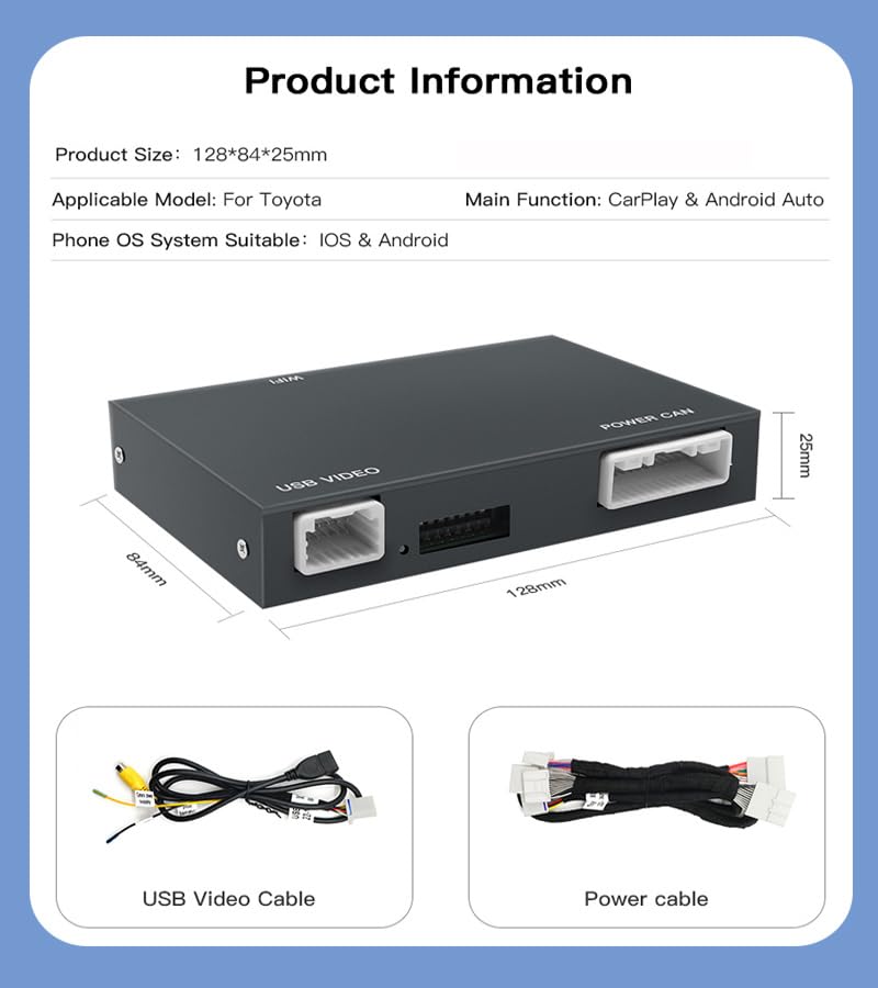 Carplay Android Auto Adapter Wireless Carplay Retrofit Kit Decoder For Toyota Touch2 & Entune2.0 2014 2019 Fit For Corolla/Prius