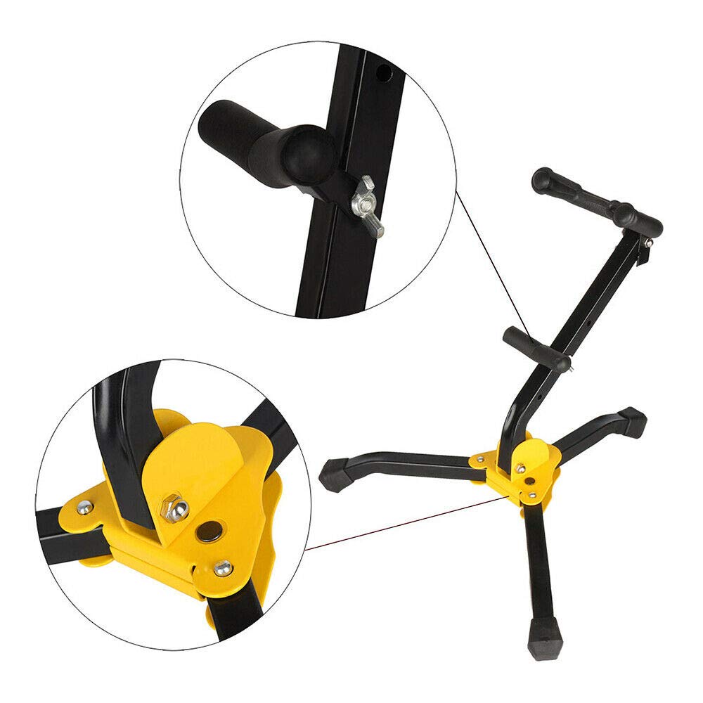 zosenda Adjustable Foldable Saxophone Stand - Portable Metal Tripod Holder Rack for Alto/Tenor - Black, Model SAX-STAND
