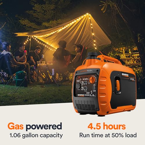 Generac 7153 Gp3300I 3,300 Watt Gas Powered Portable Inverter Generator   Lightweight Design   Usb Ports For Mobile Device Charg