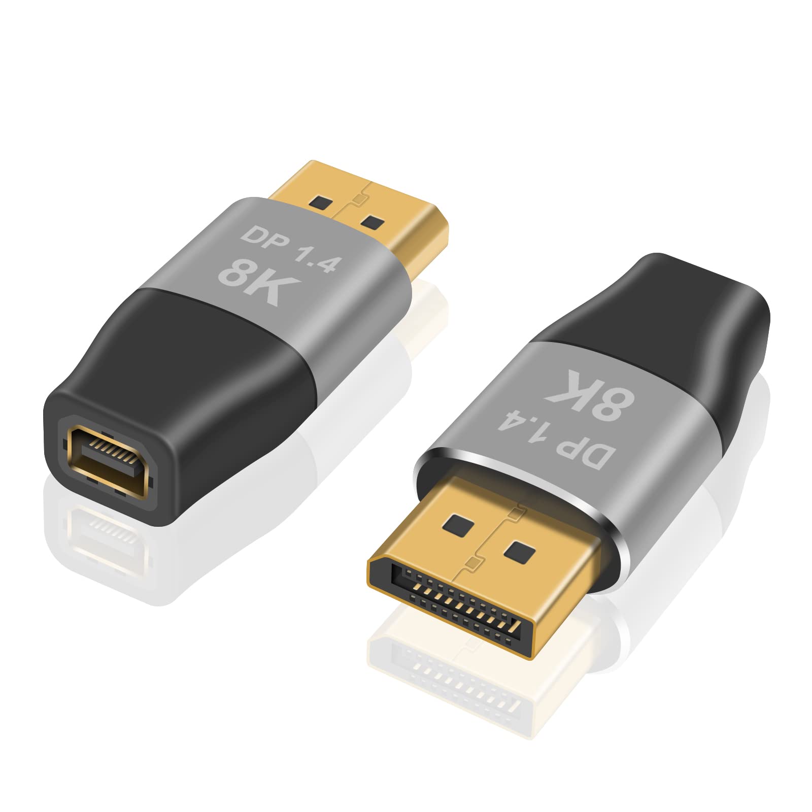 Duttek 8K Mini Displayport to Displayport 1.4 Adapter (Mini DP to DP 1.4), Support 32.4Gbps, 8K@60Hz and Bi-Directional, Mini DP