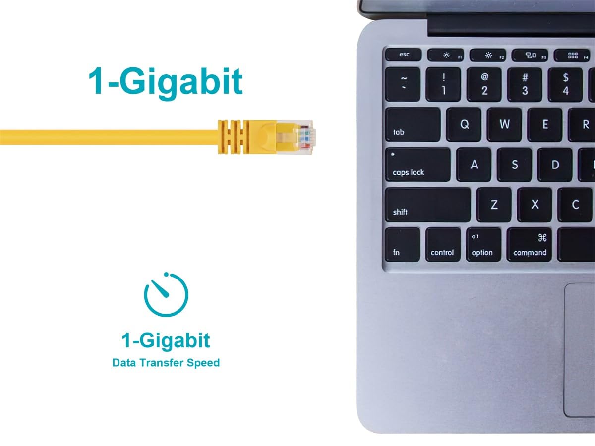 Monoprice Cat6 Ethernet Patch Cable   Snagless Rj45, Pure Bare Copper, 550Mhz, Utp, 24Awg, 14 Feet, Yellow   Fullboot Series