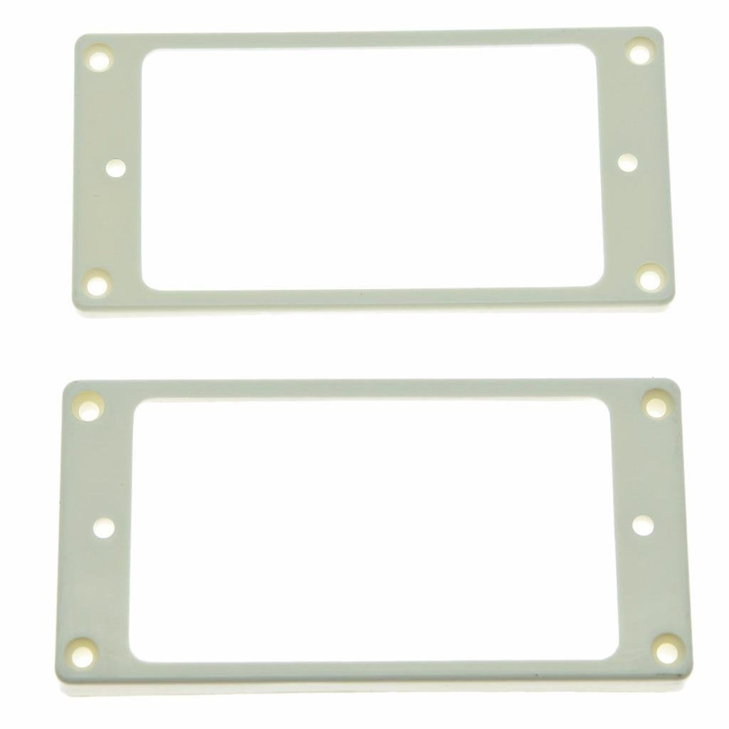Dopro Set of 2 Plastic Humbucker Pickup Ring Mounting Frame - Curved Bottom 3 * 5 for Neck and 7 * 9 for Bridge - White