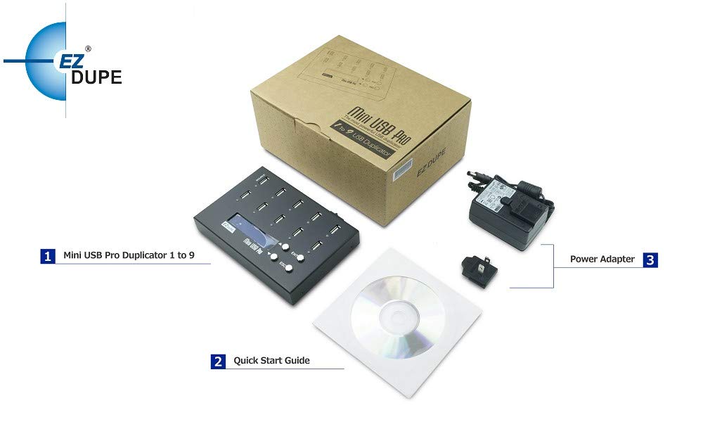 Ez Dupe 1 To 9 Usb Duplicator - Standalone Usb 2.0/3.0/3.1 Flash Media Thumb Drive/Usb Hard Drive Compact Cloner Copier & Eraser