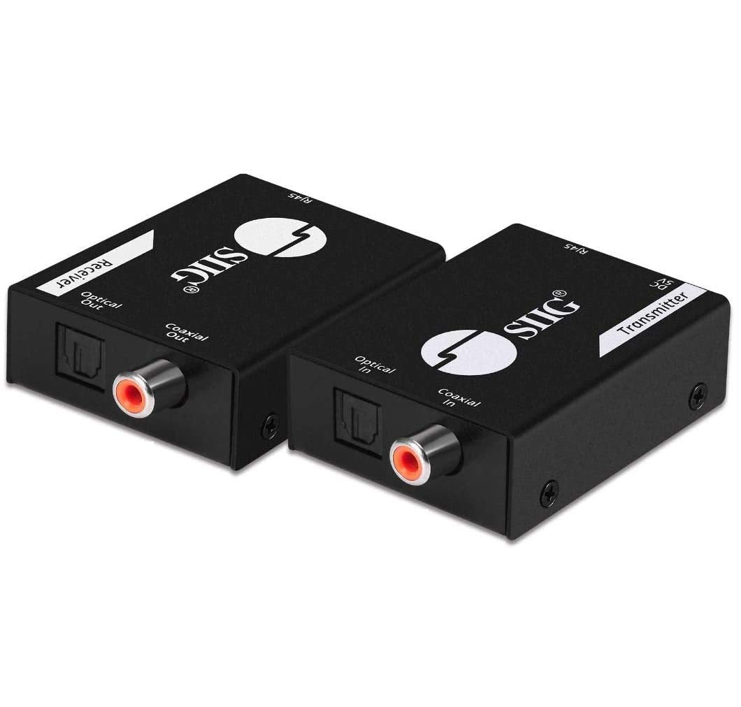 SIIG AC CEAU0411S1 Audio Extender Over Cat5e 6 Cable with PoC Black BrownBox