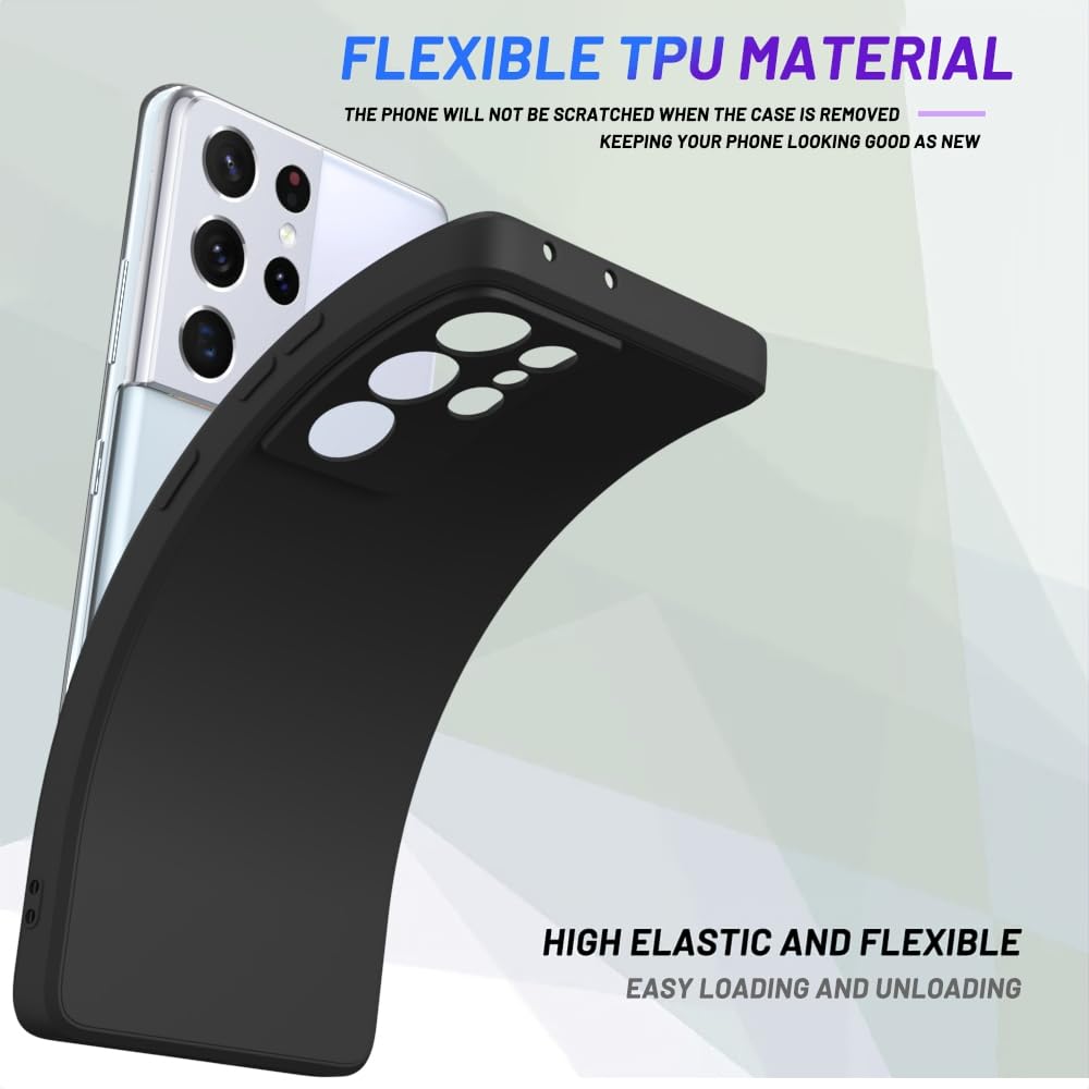 Wogroo For Samsung Galaxy S21 Ultra Case Black, Scratch Resistant With Soft Touch, Slim Thin Phone Cover For Samsung Galaxy S21