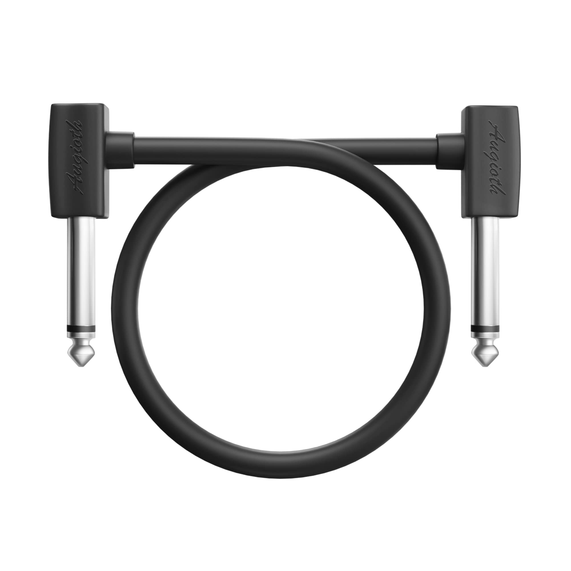 Augioth 18 Inch 45 cm Guitar Patch Cable 1.5 Ft 1/4 Right Angled TS Effect Pedal Cord