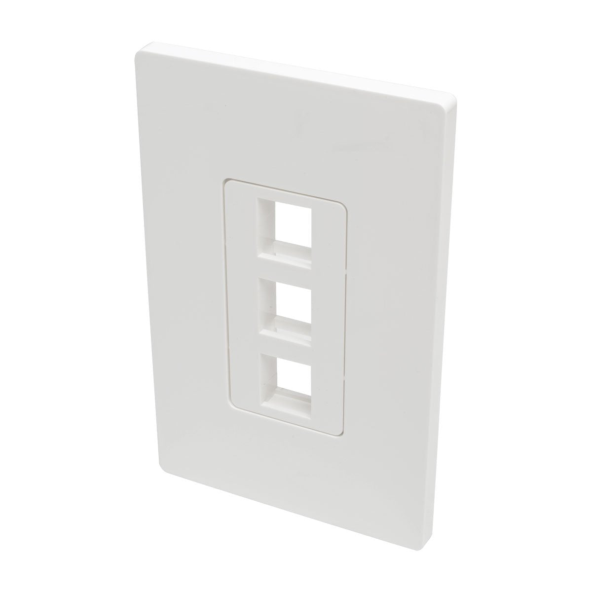 Tripp Lite Single Gang 3 Port Universal Keystone Wall Plate, Cat5/6/6A, Usb, Hdmi, Displayport, Rca, White (N080 103)