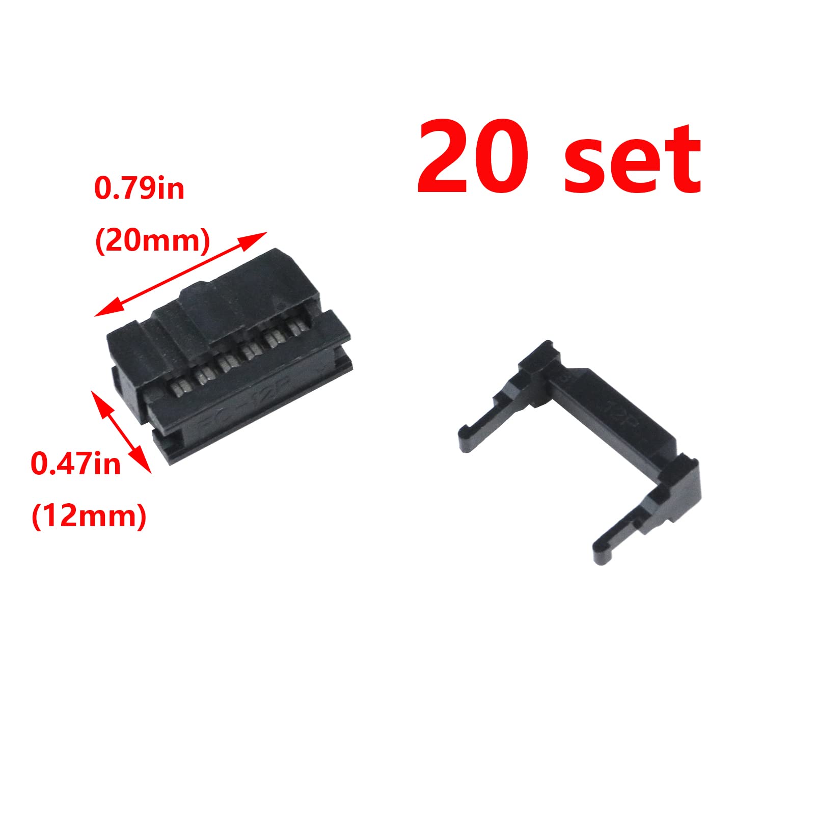 Antrader 20 Sets 2X6 Fc-12P 2.54Mm Dual Rows Idc Sockets Female Connector For Flat Ribbon Cable