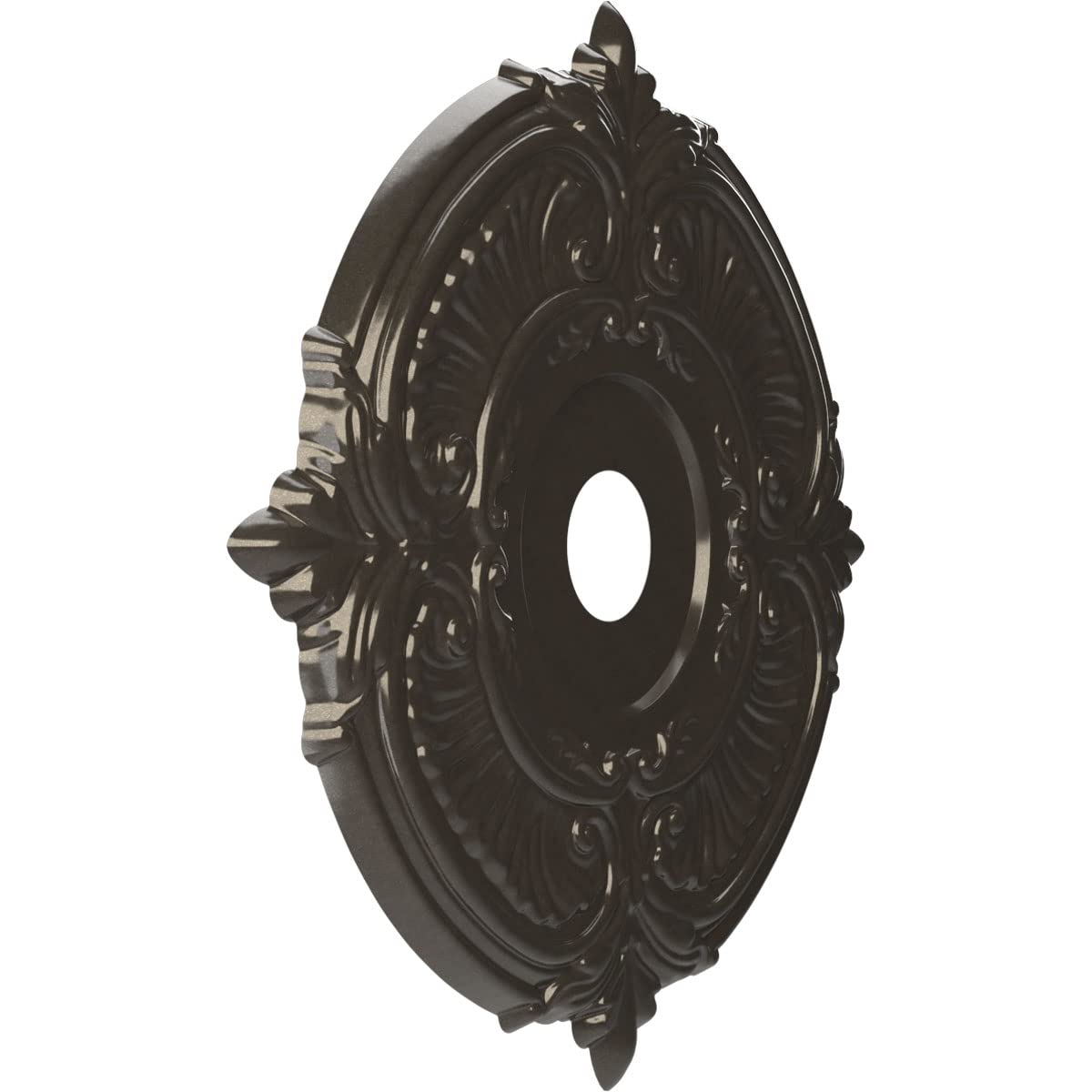 Ekena Millwork Cmp22Atcch Attica Thermoformed Pvc Ceiling Medallion (Fits Canopies Up To 7 3/4), 22Od X 3 1/2Id X 1P, Metallic C